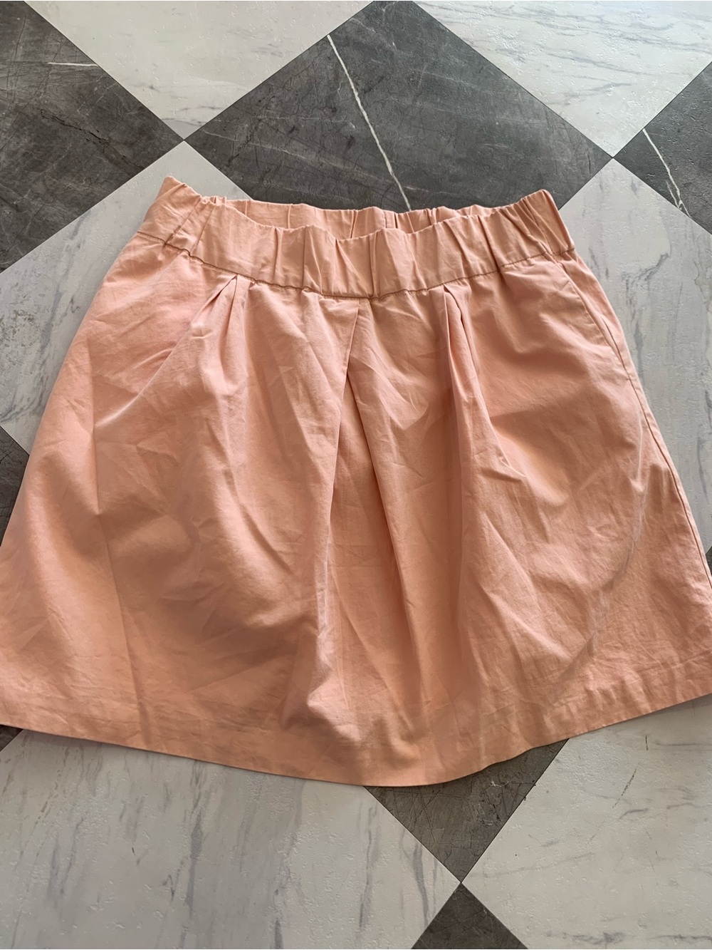 Lands' End Peach A-Line Skirt with Elastic Waist